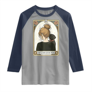 Black Labrador Mom Raglan Shirt Funny Tarot Card Dog Lover Gift TS12 Sport Gray Navy Print Your Wear