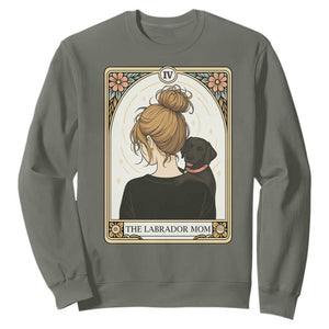 Black Labrador Mom Sweatshirt Funny Tarot Card Dog Lover Gift TS12 Military Green Print Your Wear