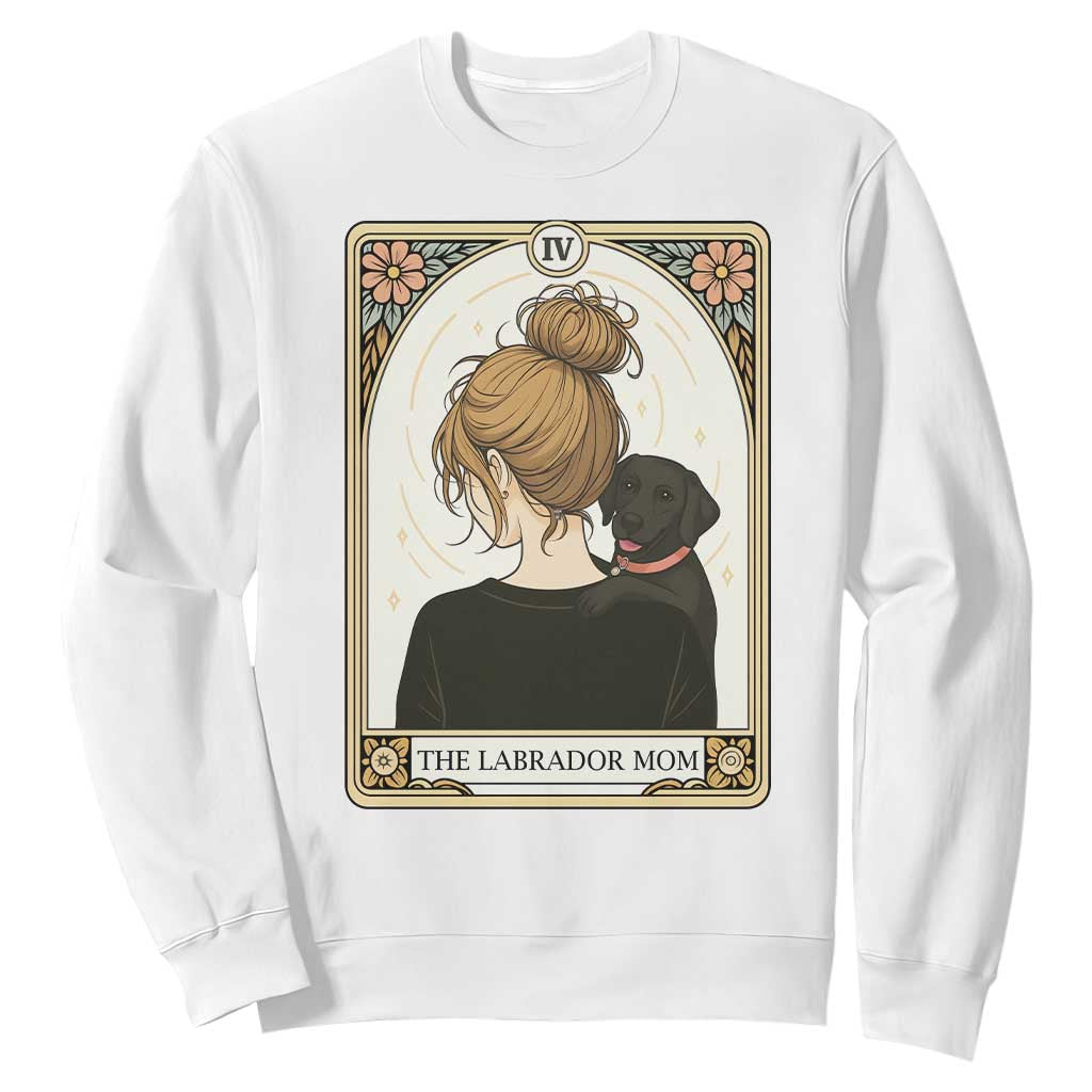 Black Labrador Mom Sweatshirt Funny Tarot Card Dog Lover Gift TS12 White Print Your Wear