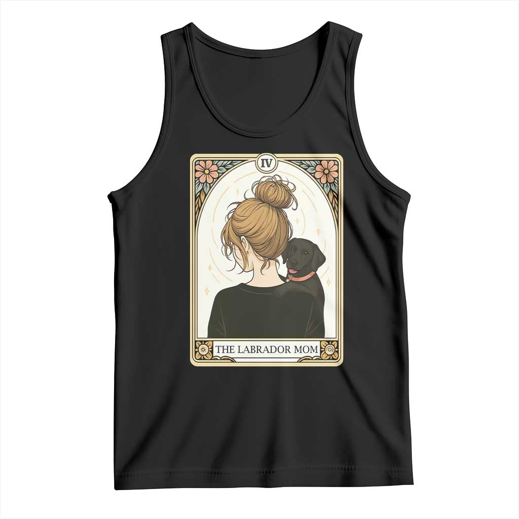Black Labrador Mom Tank Top Funny Tarot Card Dog Lover Gift TS12 Black Print Your Wear