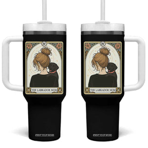 Black Labrador Mom Tumbler With Handle Funny Tarot Card Dog Lover Gift TS12 One Size: 40 oz Black Print Your Wear
