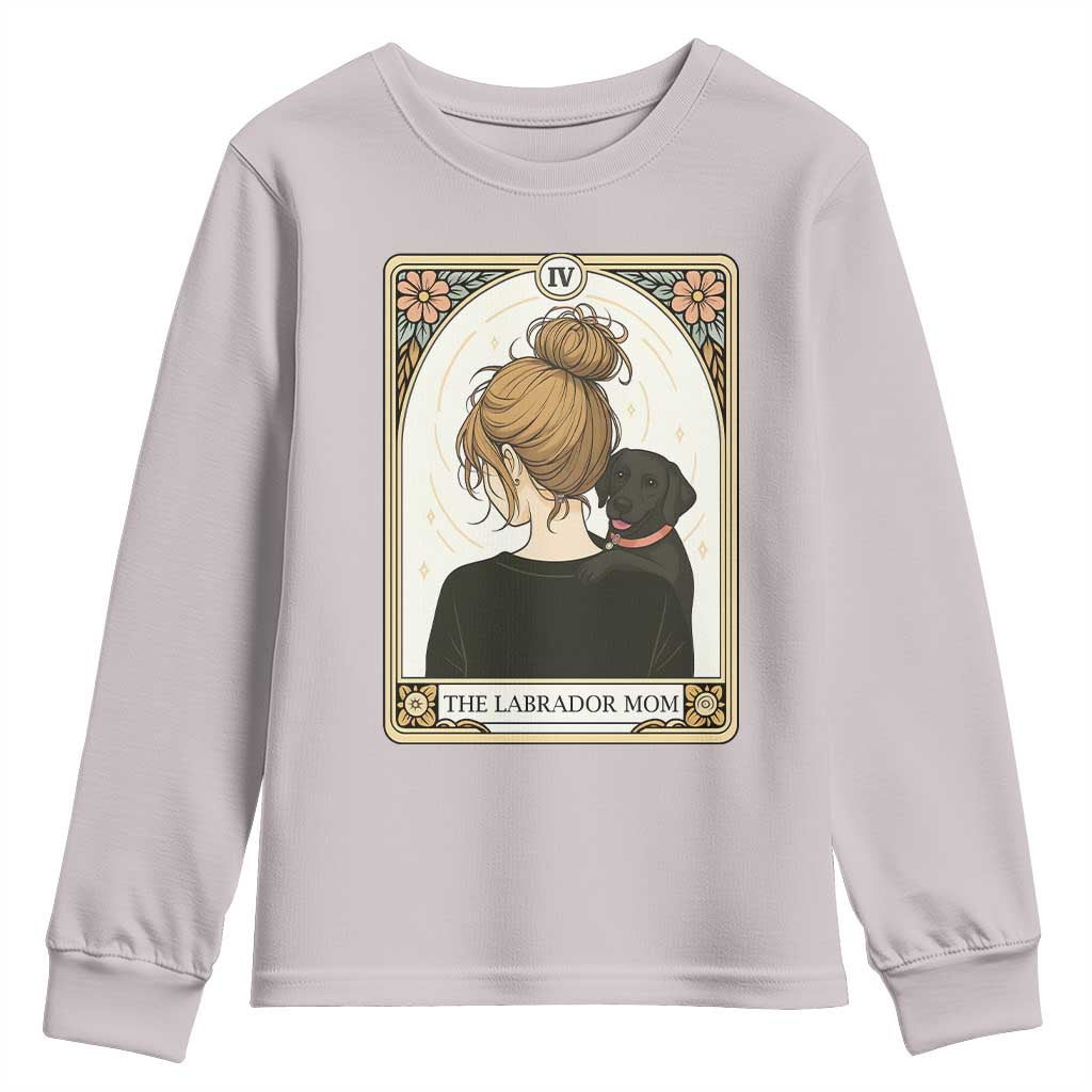 Black Labrador Mom Youth Sweatshirt Funny Tarot Card Dog Lover Gift TS12 Ice Gray Print Your Wear