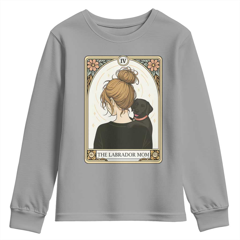 Black Labrador Mom Youth Sweatshirt Funny Tarot Card Dog Lover Gift TS12 Sport Gray Print Your Wear