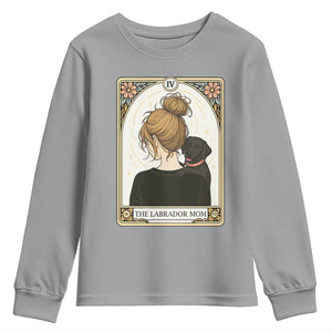 Black Labrador Mom Youth Sweatshirt Funny Tarot Card Dog Lover Gift TS12 Sport Gray Print Your Wear