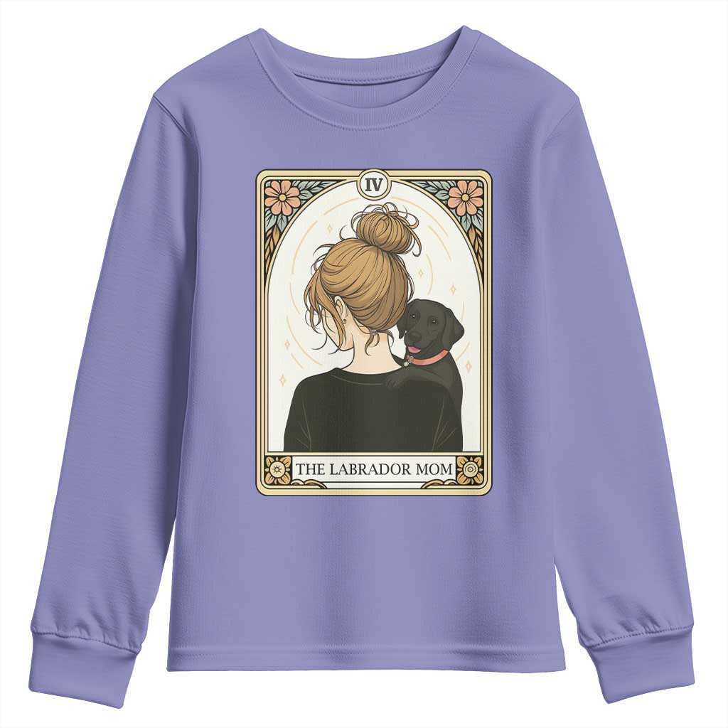 Black Labrador Mom Youth Sweatshirt Funny Tarot Card Dog Lover Gift TS12 Violet Print Your Wear