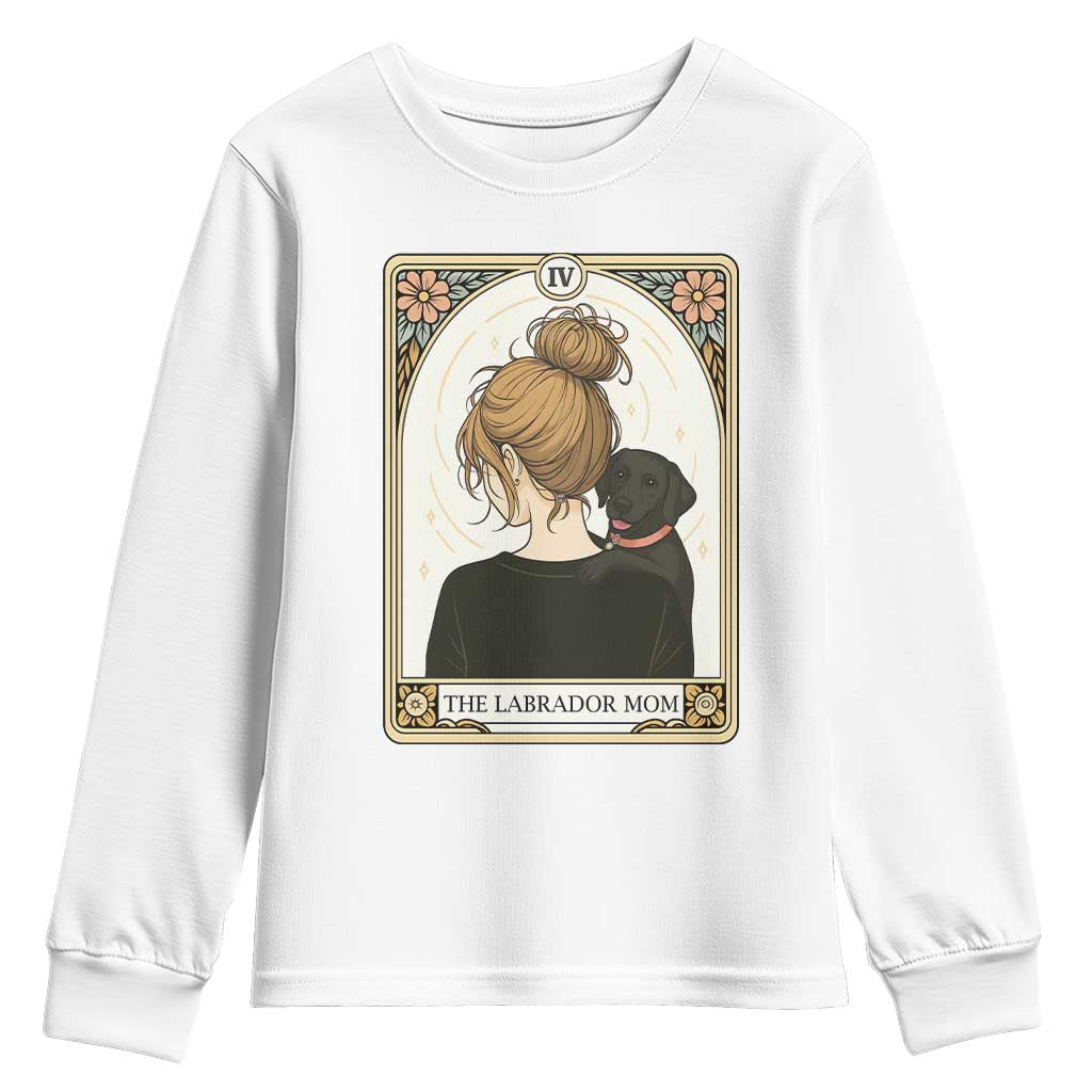 Black Labrador Mom Youth Sweatshirt Funny Tarot Card Dog Lover Gift TS12 White Print Your Wear