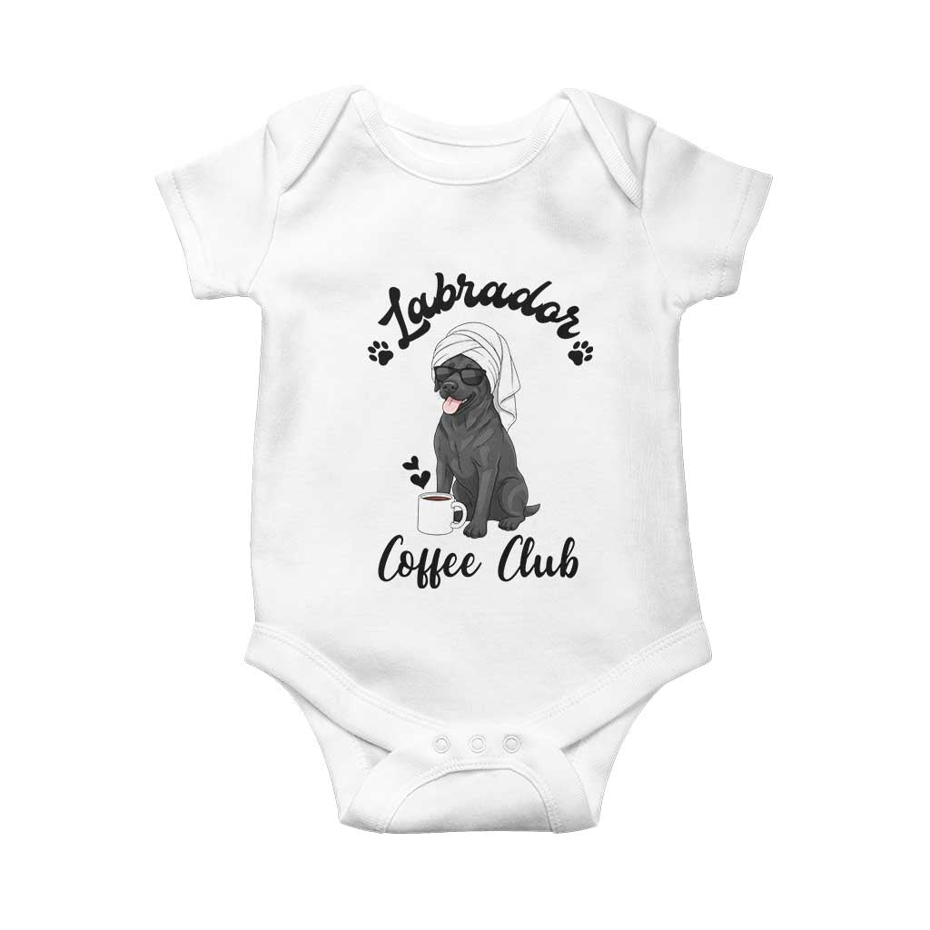 Labrador Coffee Club Baby Onesie Funny Dog Lover Gift TS12 White Print Your Wear