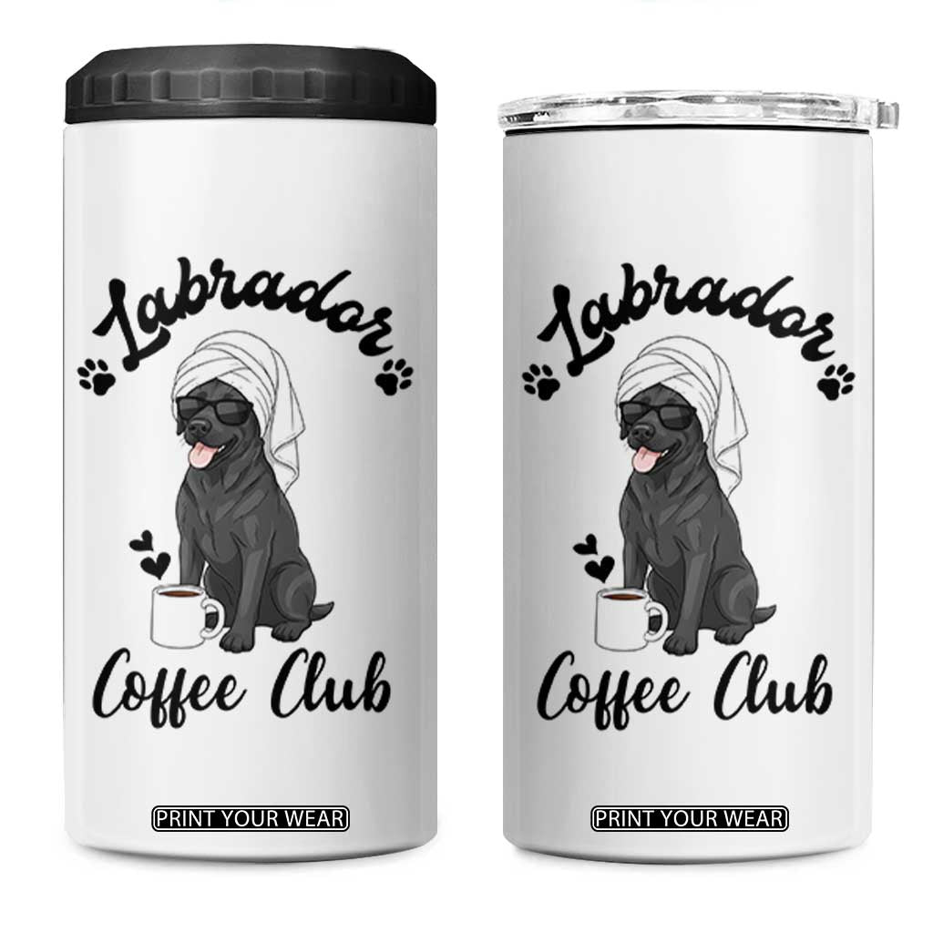 Labrador Coffee Club 4 in 1 Can Cooler Tumbler Funny Dog Lover Gift TS12 One Size: 16 oz White Print Your Wear