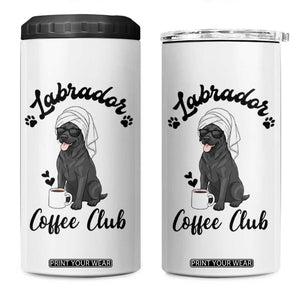 Labrador Coffee Club 4 in 1 Can Cooler Tumbler Funny Dog Lover Gift TS12 One Size: 16 oz White Print Your Wear