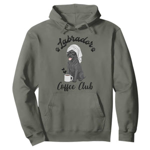 Labrador Coffee Club Hoodie Funny Dog Lover Gift TS12 Military Green Print Your Wear