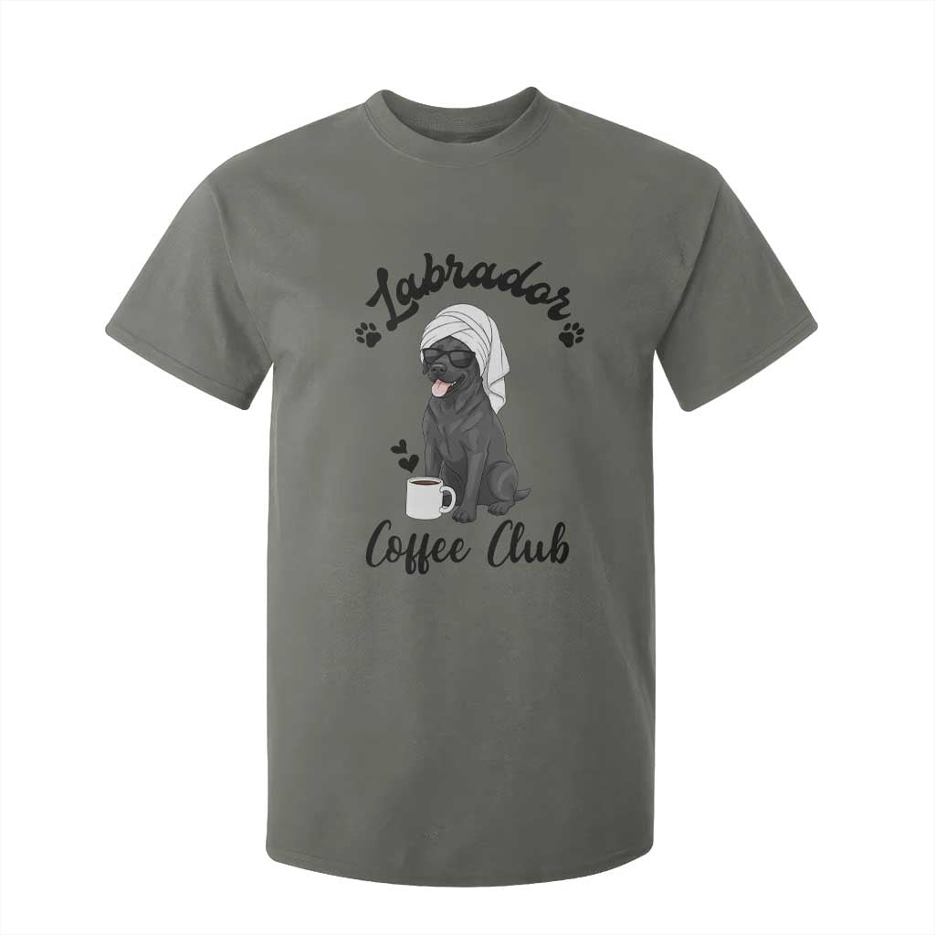 Labrador Coffee Club T Shirt For Kid Funny Dog Lover Gift TS12 Military Green Print Your Wear