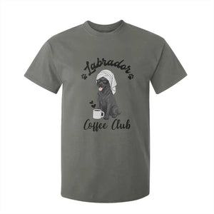 Labrador Coffee Club T Shirt For Kid Funny Dog Lover Gift TS12 Military Green Print Your Wear
