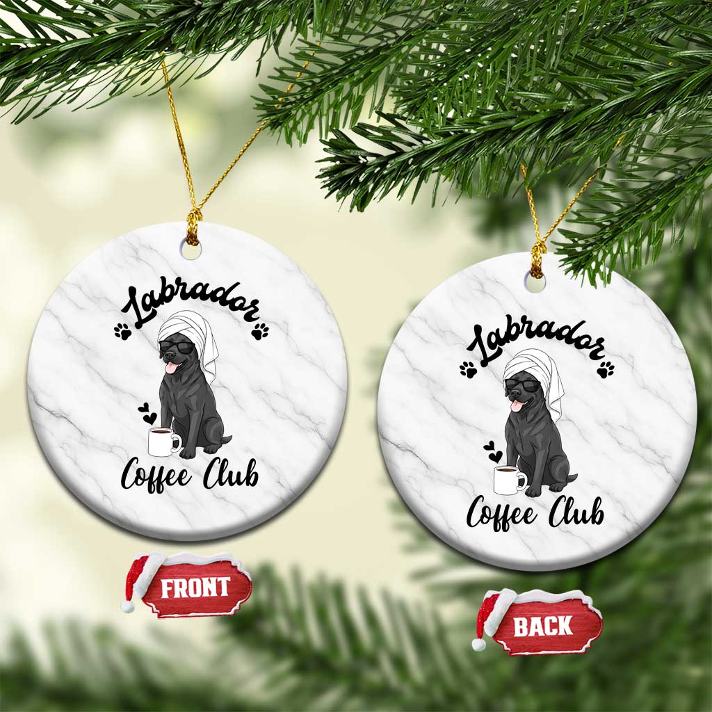 Labrador Coffee Club Ceramic Ornament Funny Dog Lover Gift TS12 1pc White Marble Print Your Wear