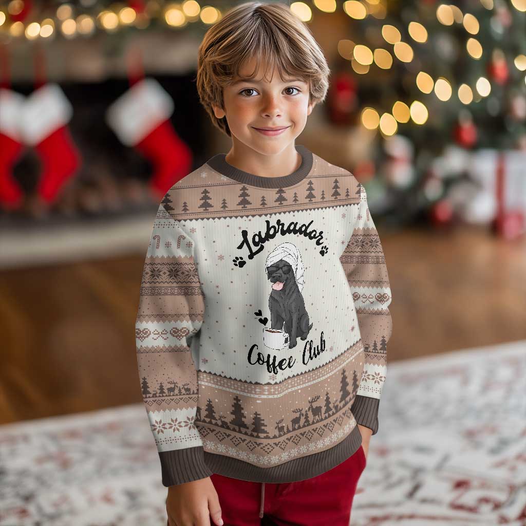 Labrador Coffee Club Ugly Christmas Sweater Funny Dog Lover Gift TS12 Mocha Mousse Print Your Wear