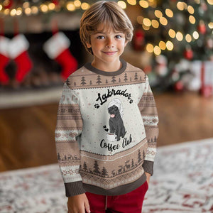 Labrador Coffee Club Ugly Christmas Sweater Funny Dog Lover Gift TS12 Mocha Mousse Print Your Wear