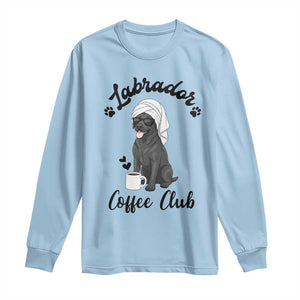 Labrador Coffee Club Long Sleeve Shirt Funny Dog Lover Gift TS12 Light Blue Print Your Wear