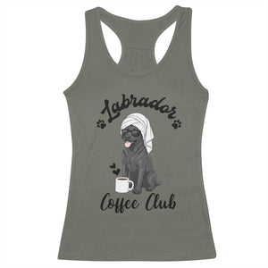 Labrador Coffee Club Racerback Tank Top Funny Dog Lover Gift TS12 Military Green Print Your Wear