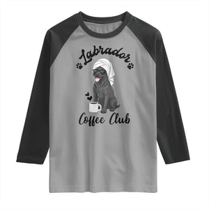 Labrador Coffee Club Raglan Shirt Funny Dog Lover Gift TS12 Sport Gray Black Print Your Wear