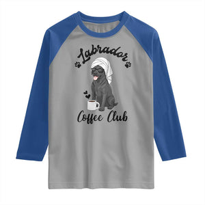 Labrador Coffee Club Raglan Shirt Funny Dog Lover Gift TS12 Sport Gray Royal Print Your Wear