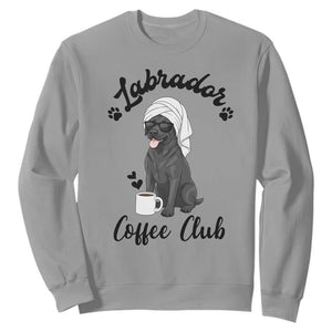 Labrador Coffee Club Sweatshirt Funny Dog Lover Gift TS12 Sport Gray Print Your Wear