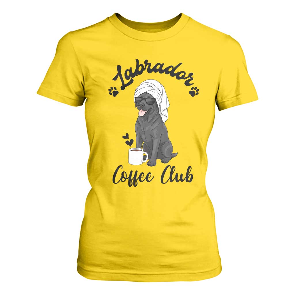 Labrador Coffee Club T Shirt For Women Funny Dog Lover Gift TS12 Daisy Print Your Wear