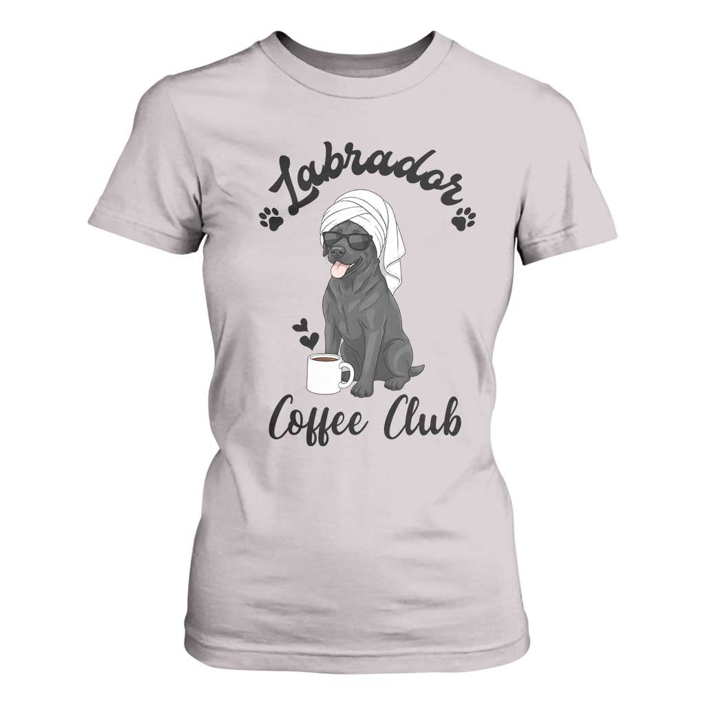 Labrador Coffee Club T Shirt For Women Funny Dog Lover Gift TS12 Ice Gray Print Your Wear