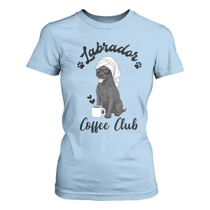 Labrador Coffee Club T Shirt For Women Funny Dog Lover Gift TS12 Light Blue Print Your Wear