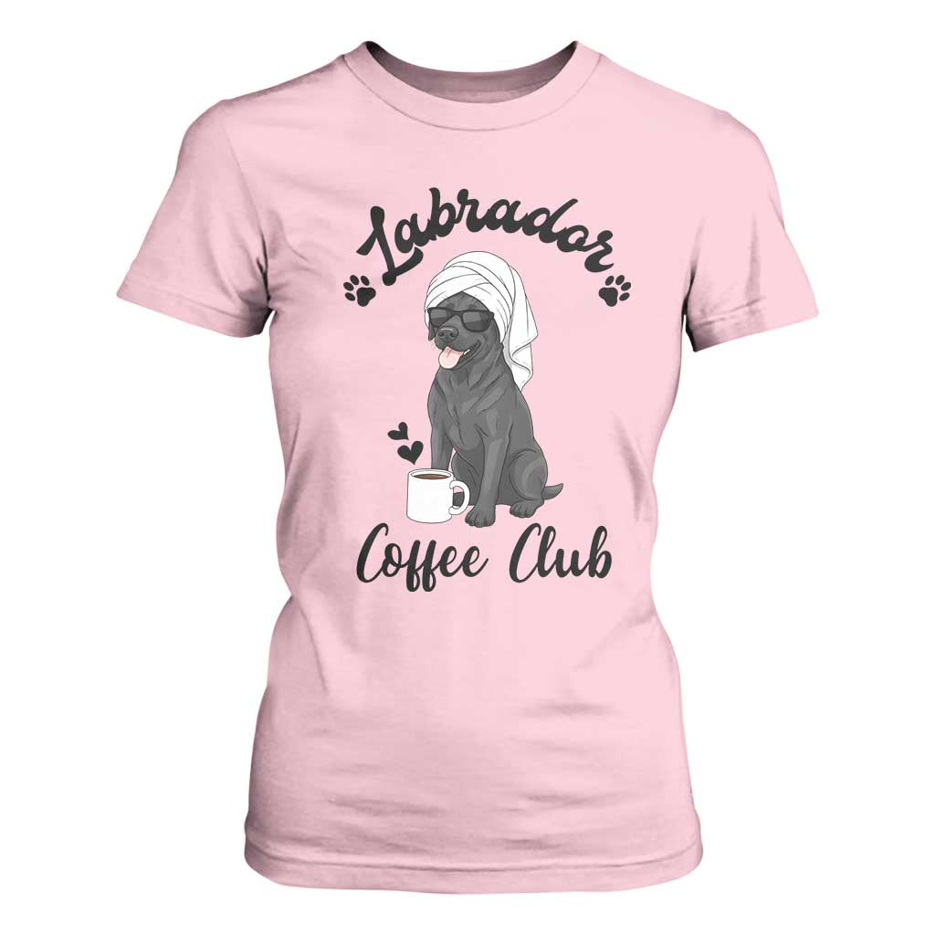 Labrador Coffee Club T Shirt For Women Funny Dog Lover Gift TS12 Light Pink Print Your Wear