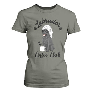 Labrador Coffee Club T Shirt For Women Funny Dog Lover Gift TS12 Military Green Print Your Wear