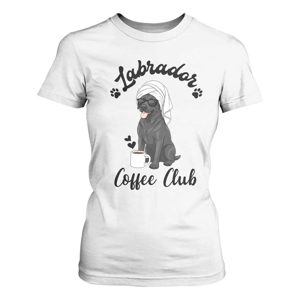Labrador Coffee Club T Shirt For Women Funny Dog Lover Gift TS12 White Print Your Wear