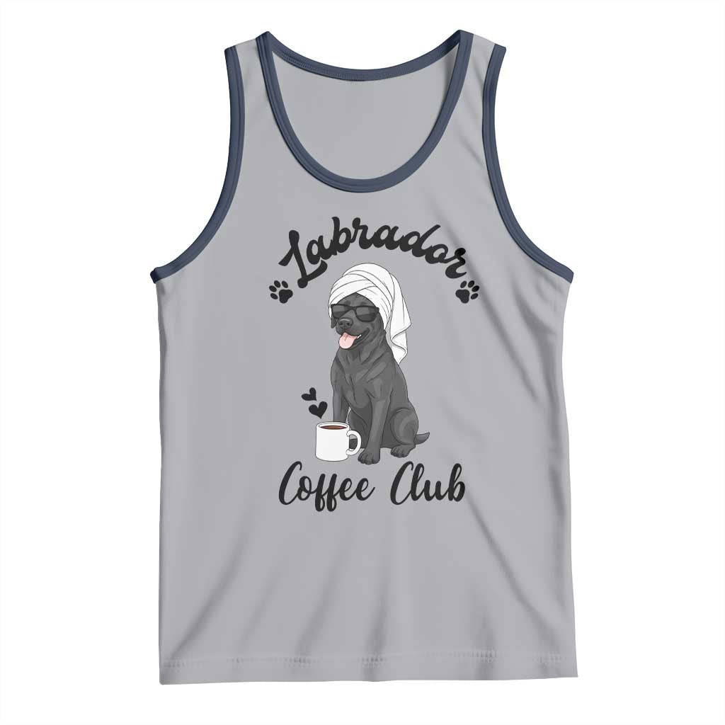 Labrador Coffee Club Tank Top Funny Dog Lover Gift TS12 Athletic Heather Navy Print Your Wear