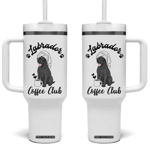 Labrador Coffee Club Tumbler With Handle Funny Dog Lover Gift TS12 One Size: 40 oz White Print Your Wear