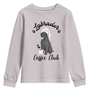 Labrador Coffee Club Youth Sweatshirt Funny Dog Lover Gift TS12 Ice Gray Print Your Wear
