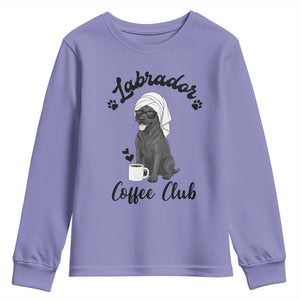 Labrador Coffee Club Youth Sweatshirt Funny Dog Lover Gift TS12 Violet Print Your Wear
