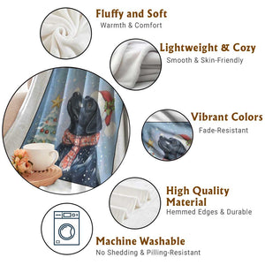 Cute Black Lab Christmas Throw Blanket Holiday Dog Lover Gift Idea TS12 Print Your Wear