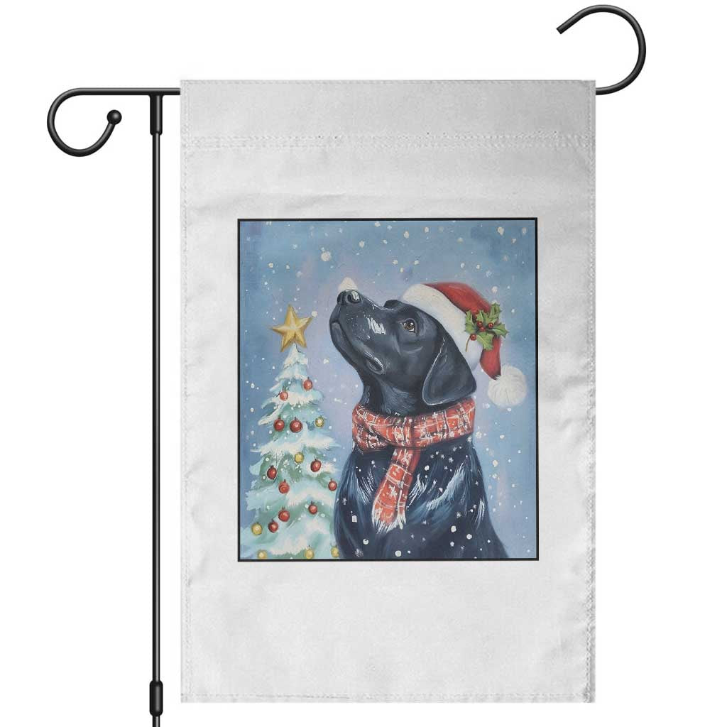 Cute Black Lab Christmas Garden Flag Holiday Dog Lover Gift Idea TS12 White Print Your Wear