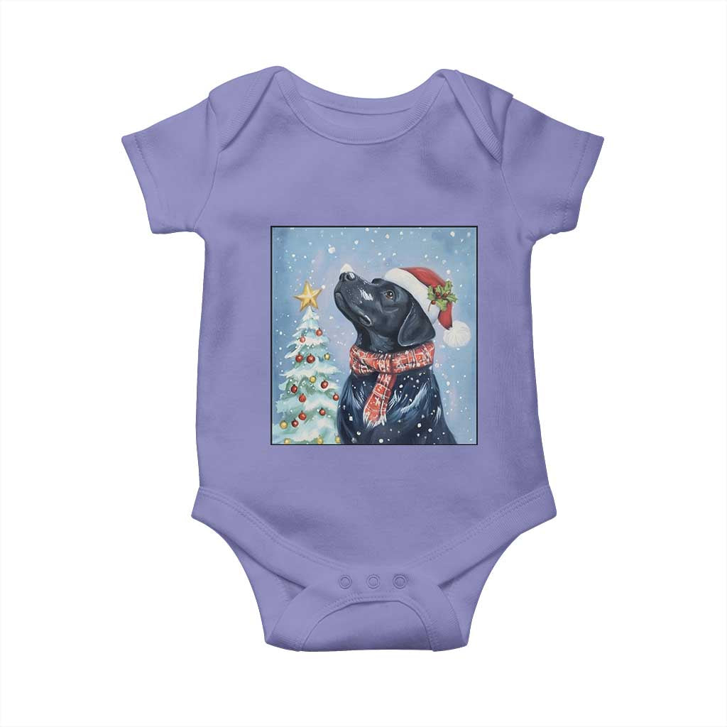 Cute Black Lab Christmas Baby Onesie Holiday Dog Lover Gift Idea TS12 Violet Print Your Wear