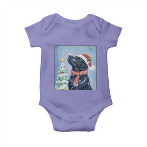 Cute Black Lab Christmas Baby Onesie Holiday Dog Lover Gift Idea TS12 Violet Print Your Wear