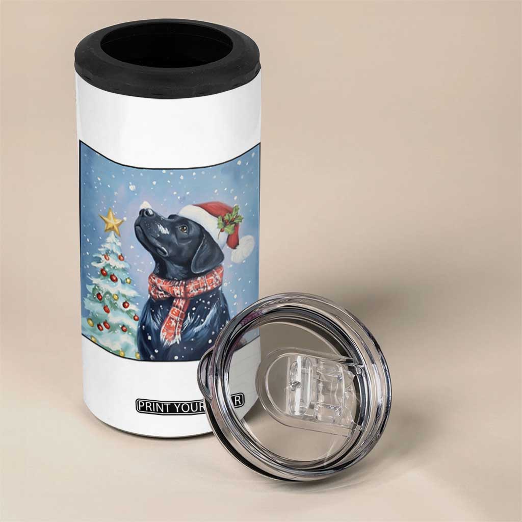 Cute Black Lab Christmas 4 in 1 Can Cooler Tumbler Holiday Dog Lover Gift Idea TS12 Print Your Wear