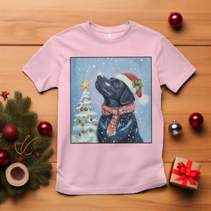 Cute Black Lab Christmas T Shirt Holiday Dog Lover Gift Idea TS12 Light Pink Print Your Wear