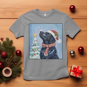 Cute Black Lab Christmas T Shirt Holiday Dog Lover Gift Idea TS12 Sport Gray Print Your Wear