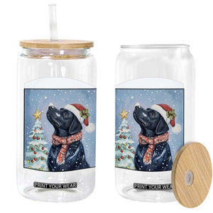 Cute Black Lab Christmas Glass Can Holiday Dog Lover Gift Idea TS12 Print Your Wear