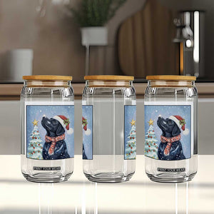 Cute Black Lab Christmas Glass Can Holiday Dog Lover Gift Idea TS12 Print Your Wear