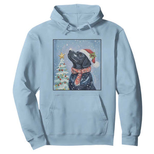 Cute Black Lab Christmas Hoodie Holiday Dog Lover Gift Idea TS12 Light Blue Print Your Wear