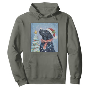 Cute Black Lab Christmas Hoodie Holiday Dog Lover Gift Idea TS12 Military Green Print Your Wear