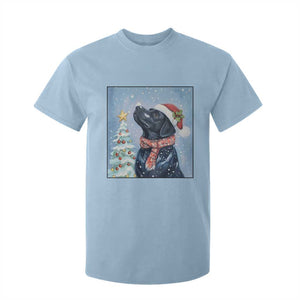 Cute Black Lab Christmas T Shirt For Kid Holiday Dog Lover Gift Idea TS12 Light Blue Print Your Wear