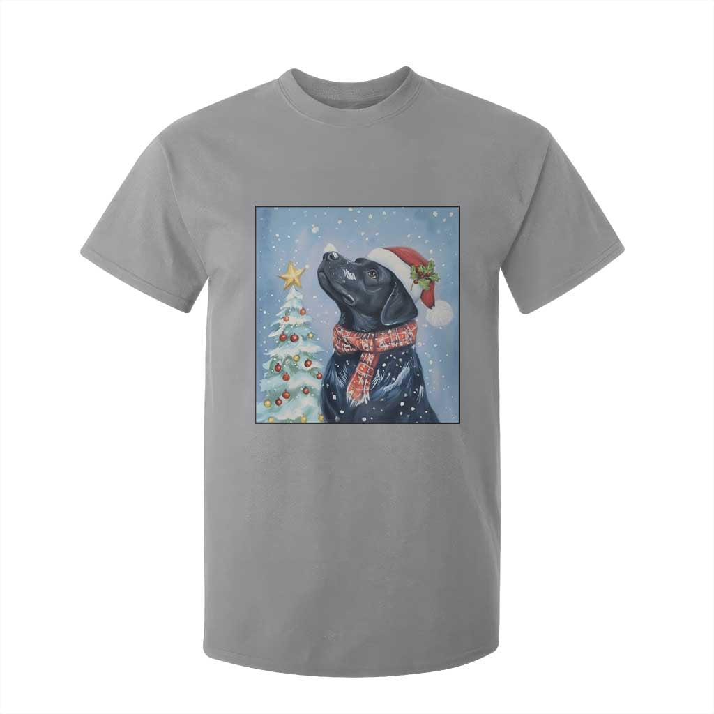 Cute Black Lab Christmas T Shirt For Kid Holiday Dog Lover Gift Idea TS12 Sport Gray Print Your Wear