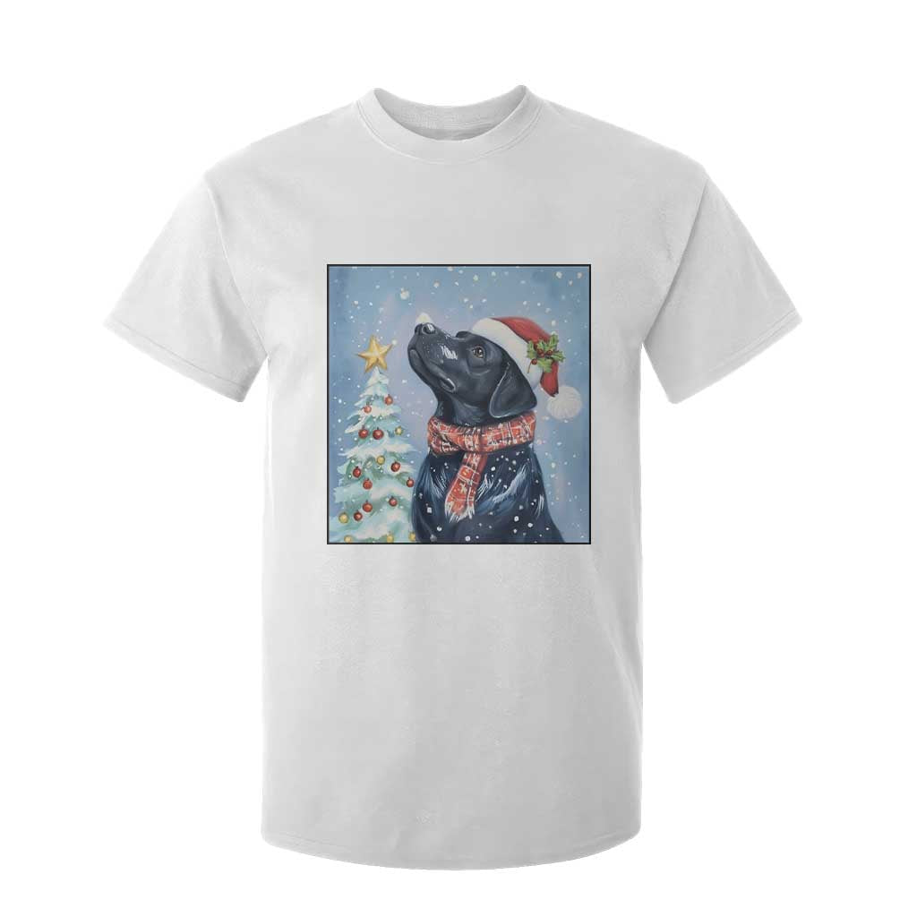 Cute Black Lab Christmas T Shirt For Kid Holiday Dog Lover Gift Idea TS12 White Print Your Wear