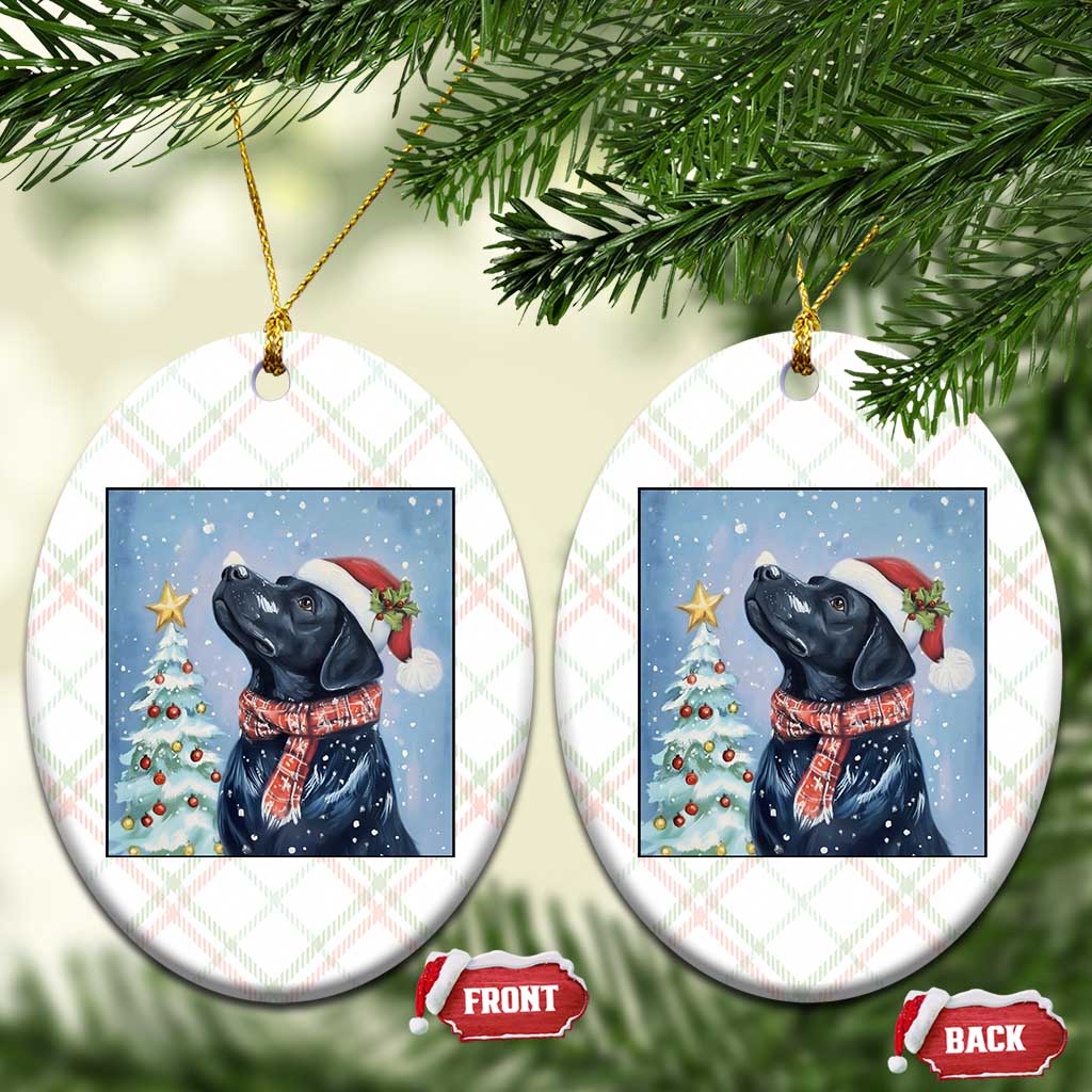 Cute Black Lab Xmas Ceramic Ornament Holiday Dog Lover Gift Idea TS12 Print Your Wear