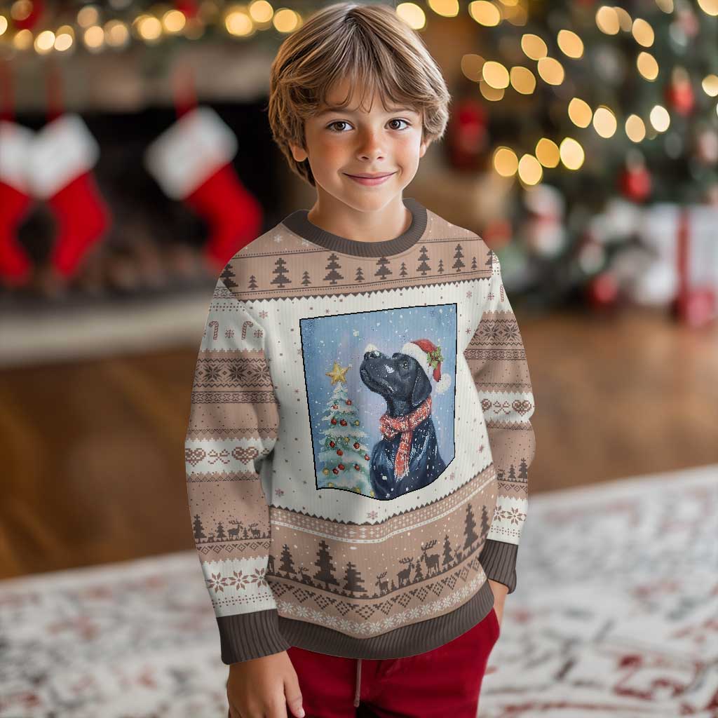 Cute Black Lab Xmas Ugly Christmas Sweater Holiday Dog Lover Gift Idea TS12 Mocha Mousse Print Your Wear